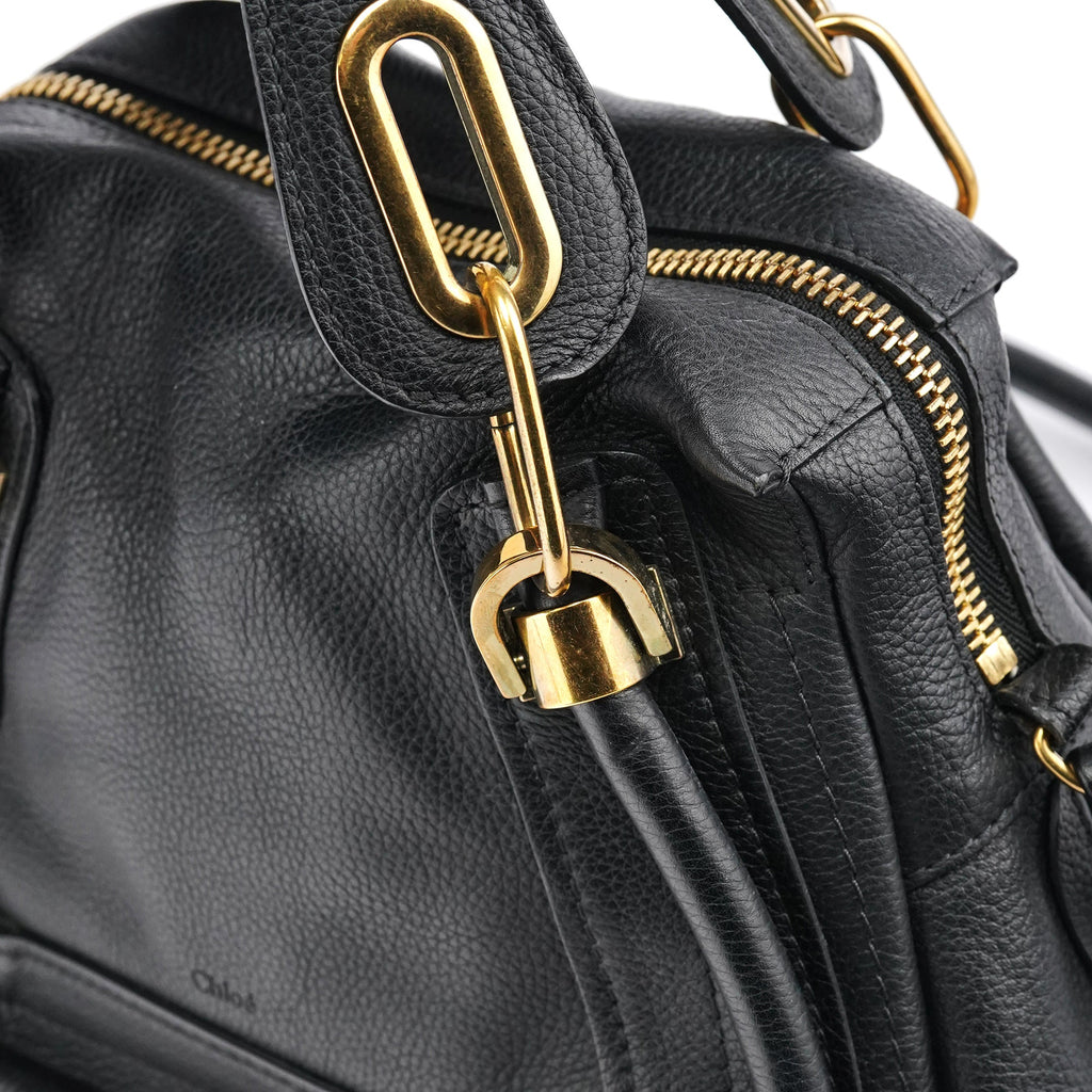 Black Leather Paraty 2-Way Bag
