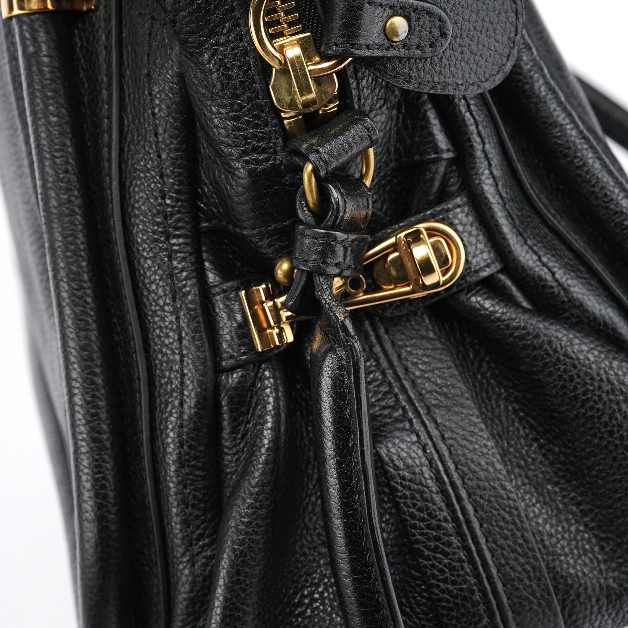 Black Leather Paraty 2-Way Bag