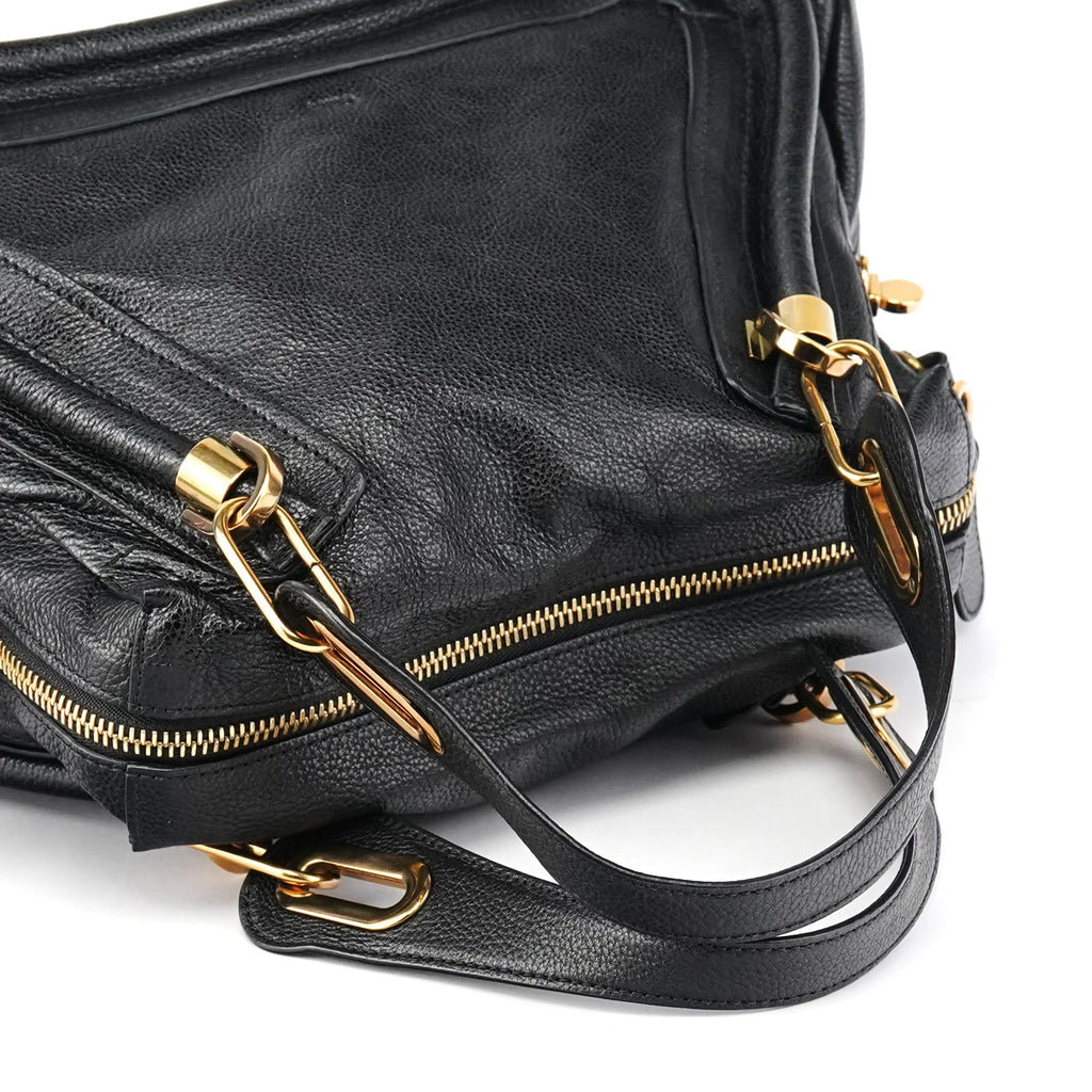 Black Leather Paraty 2-Way Bag