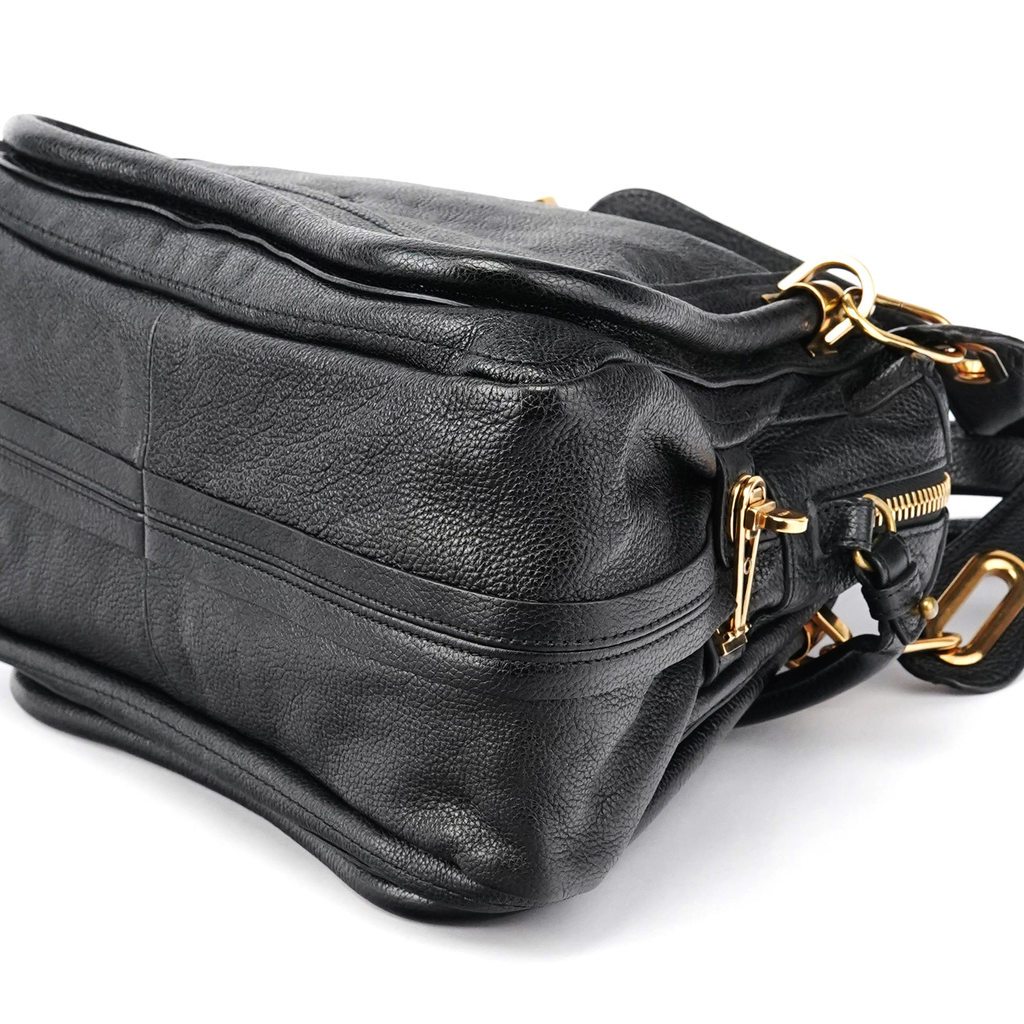 Black Leather Paraty 2-Way Bag