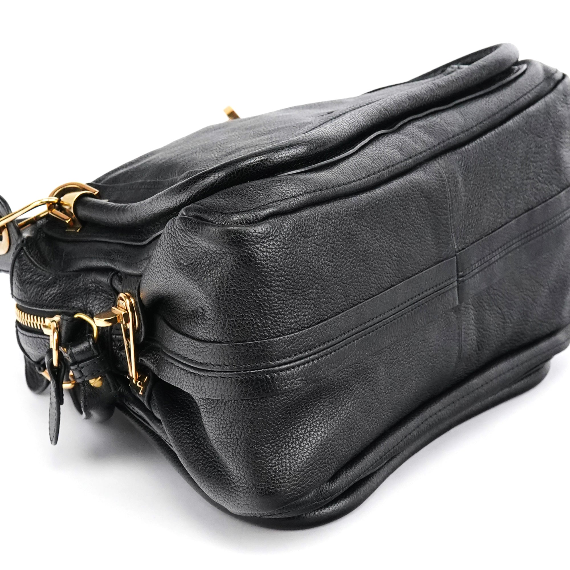 Black Leather Paraty 2-Way Bag