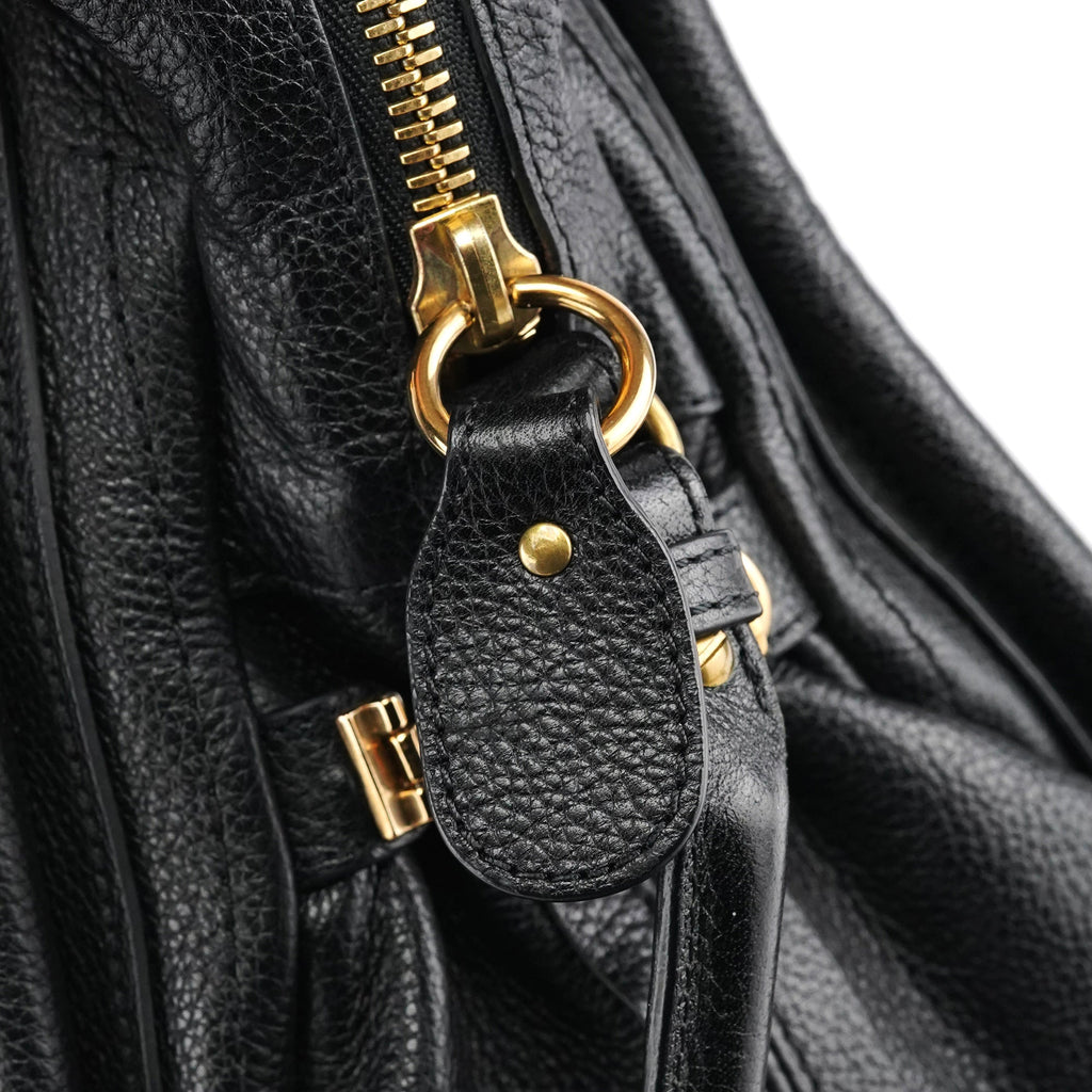 Black Leather Paraty 2-Way Bag