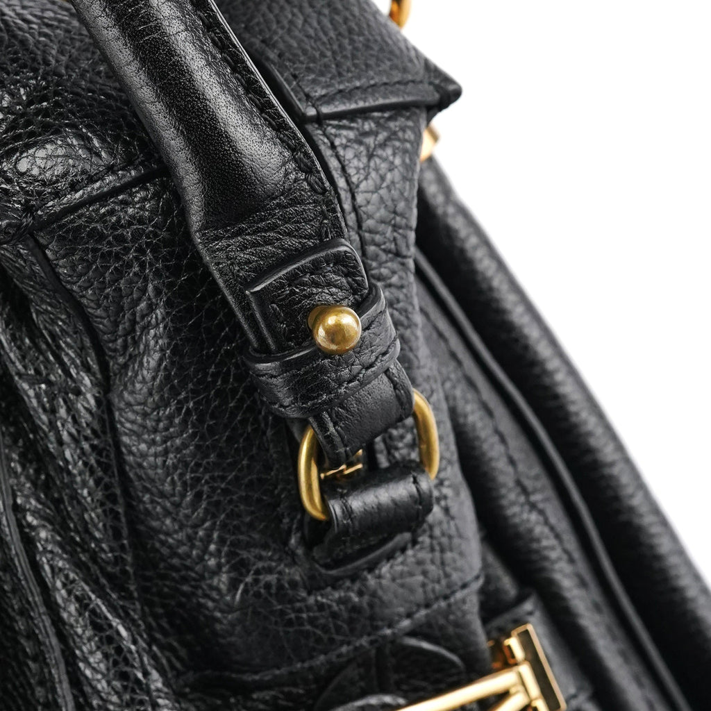 Black Leather Paraty 2-Way Bag