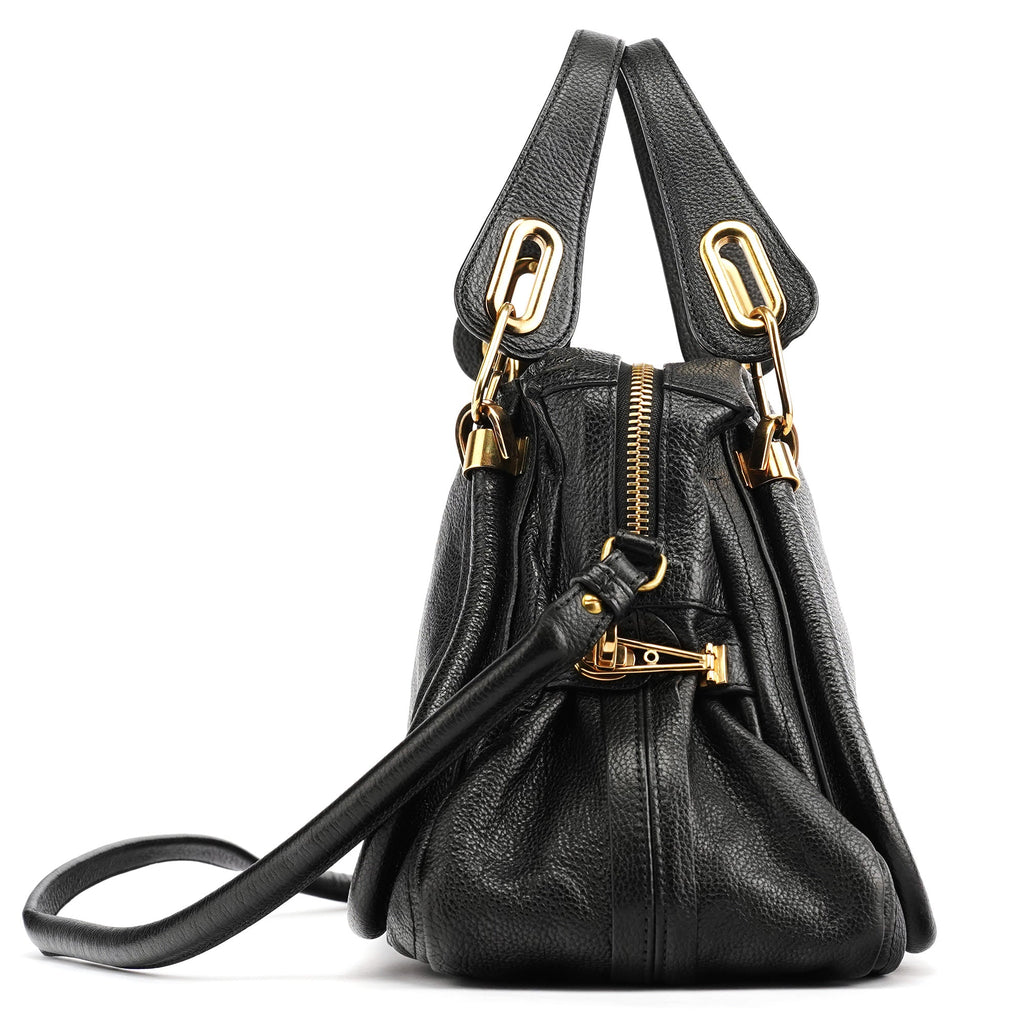Black Leather Paraty 2-Way Bag