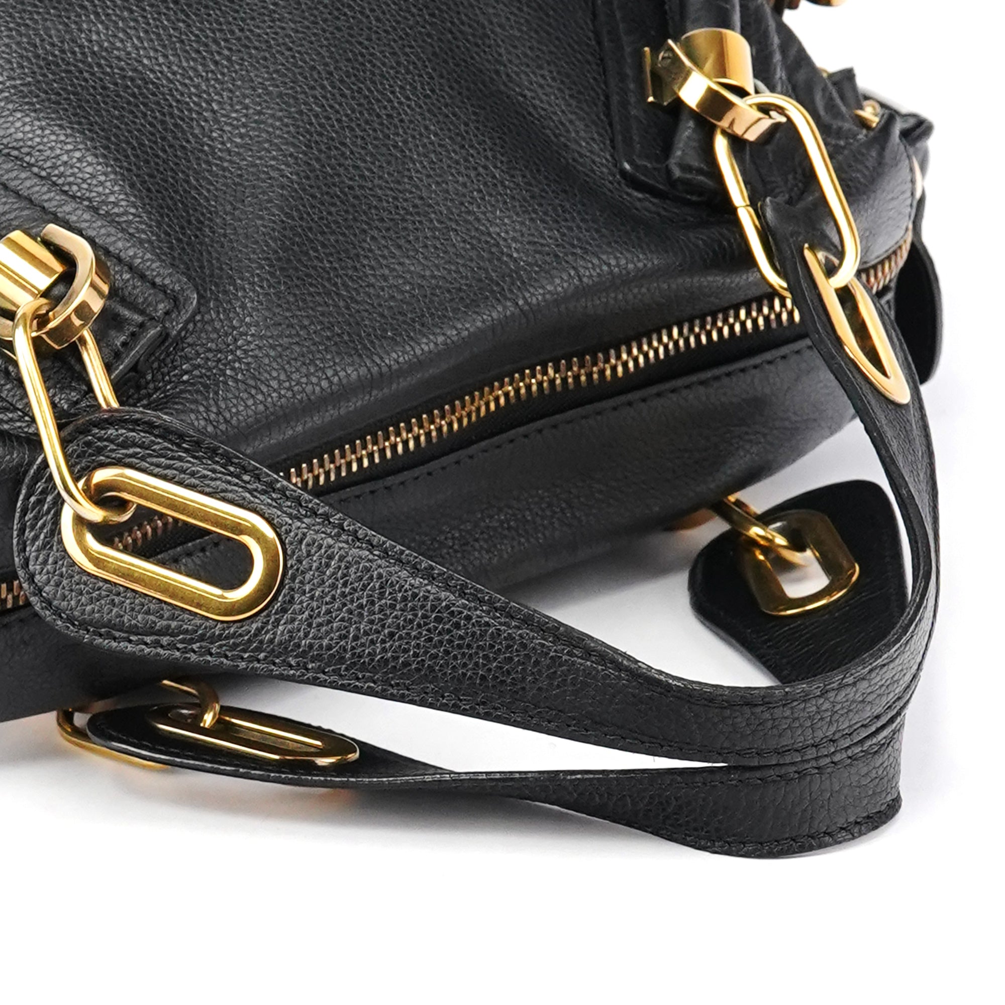 Black Leather Paraty 2-Way Bag