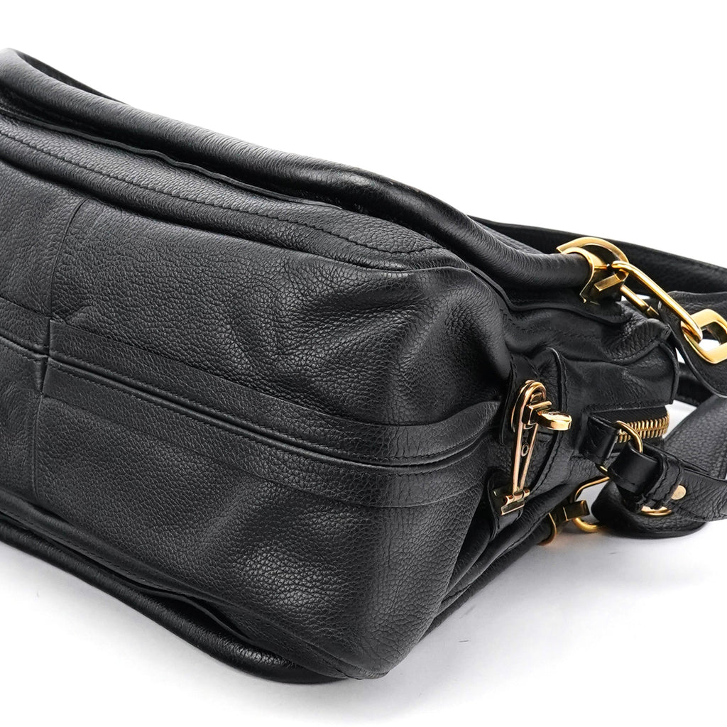 Black Leather Paraty 2-Way Bag