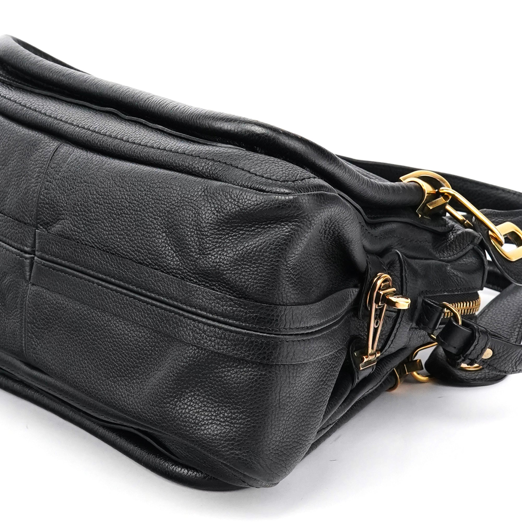 Black Leather Paraty 2-Way Bag