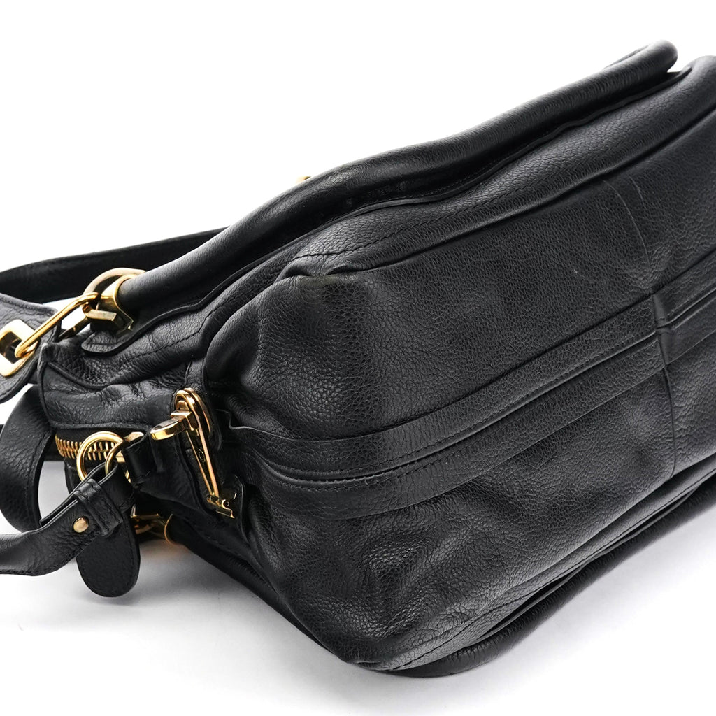 Black Leather Paraty 2-Way Bag