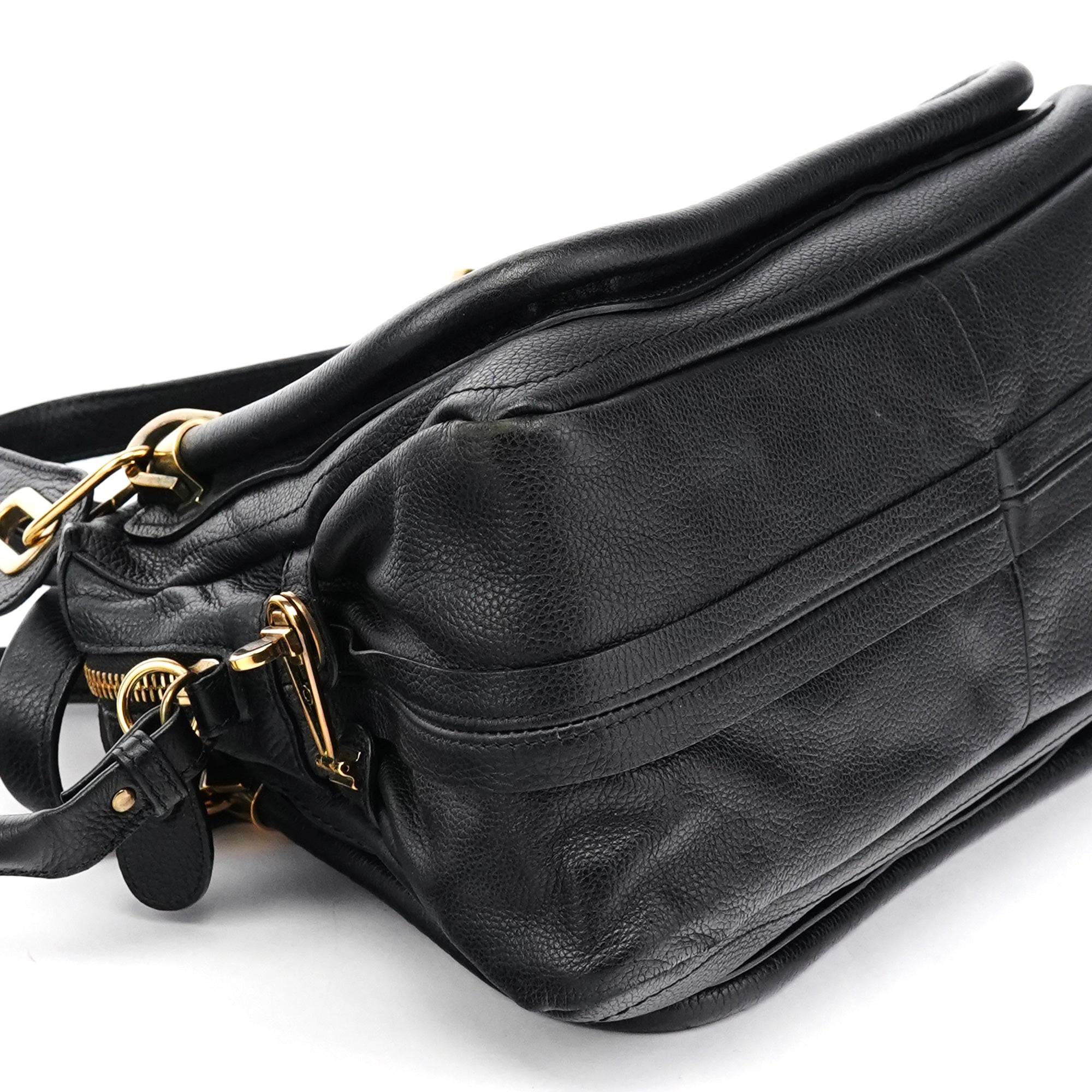 Black Leather Paraty 2-Way Bag