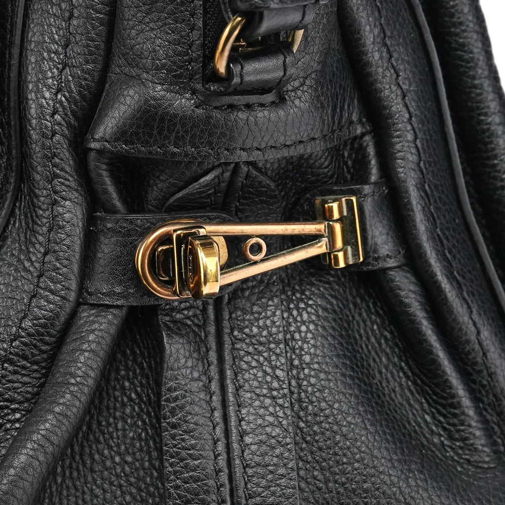 Black Leather Paraty 2-Way Bag