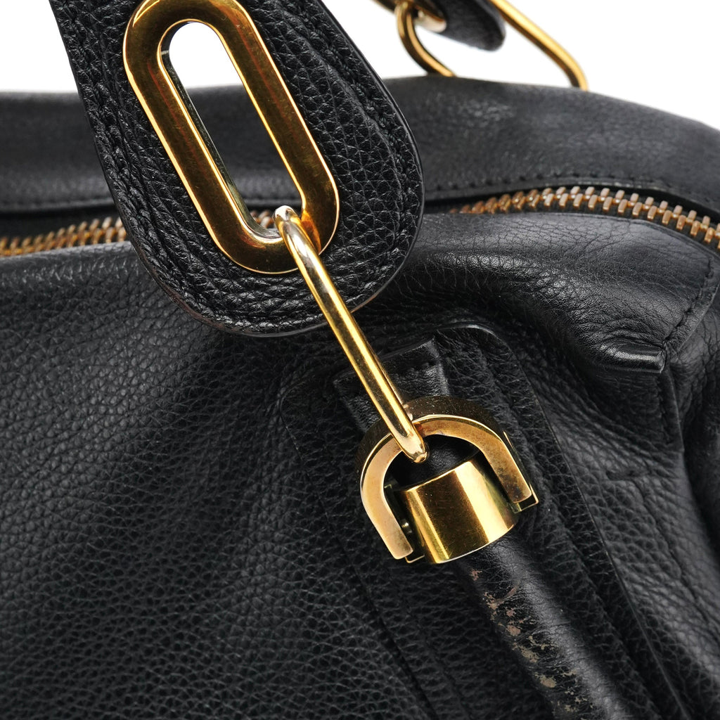 Black Leather Paraty 2-Way Bag