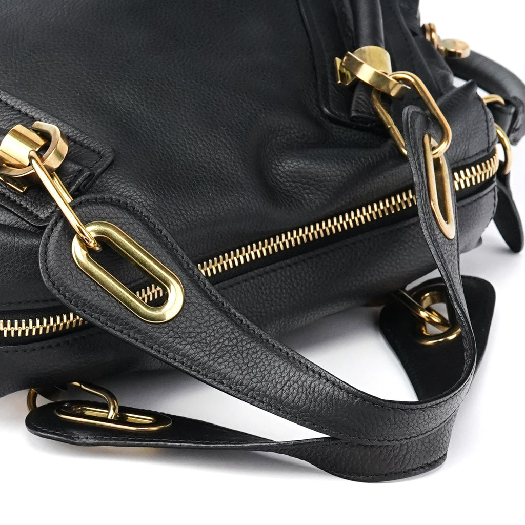 Black Leather Paraty 2-Way Bag
