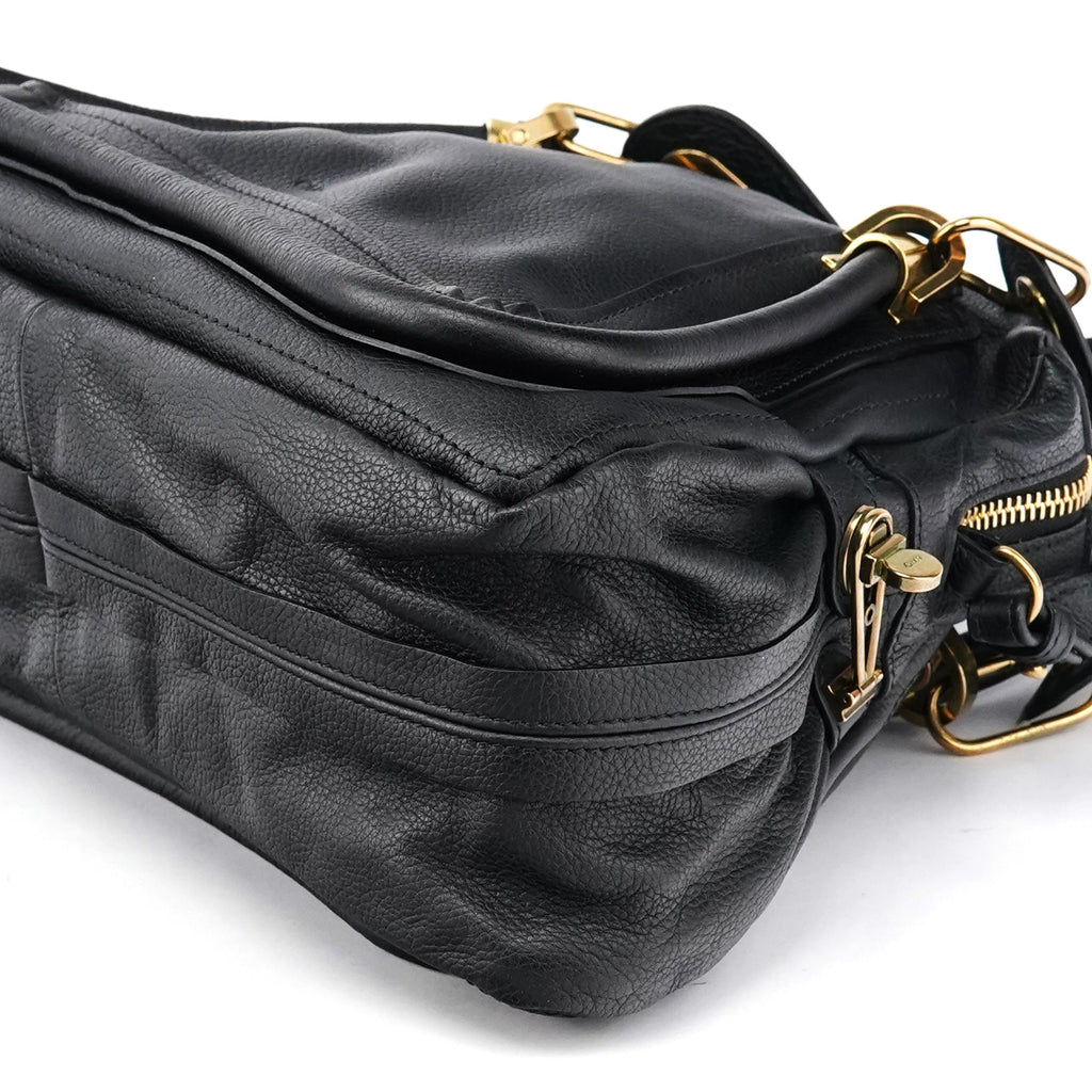 Black Leather Paraty 2-Way Bag