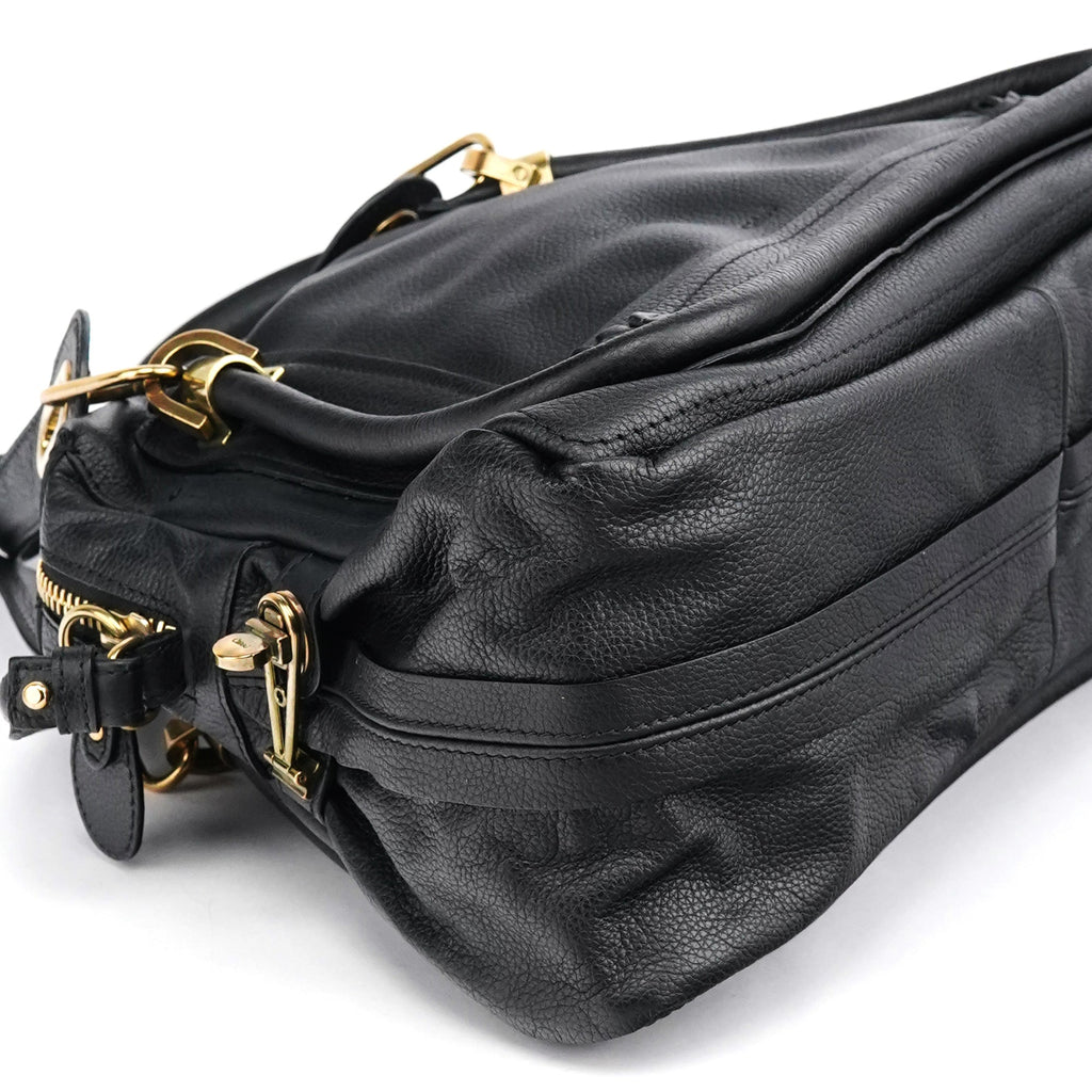 Black Leather Paraty 2-Way Bag