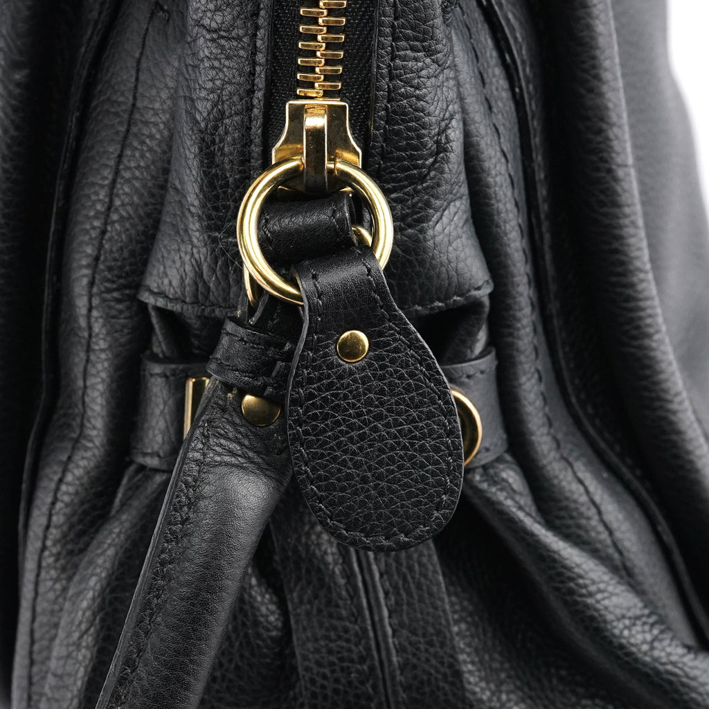 Black Leather Paraty 2-Way Bag