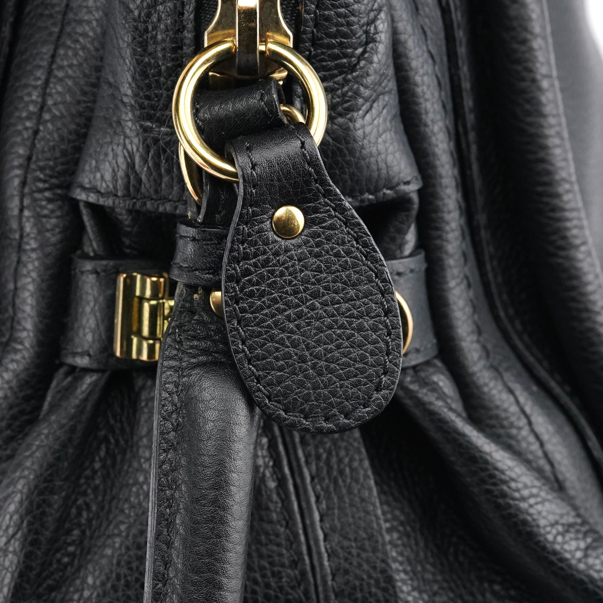 Black Leather Paraty 2-Way Bag
