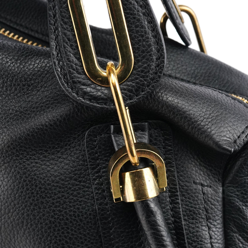 Black Leather Paraty 2-Way Bag
