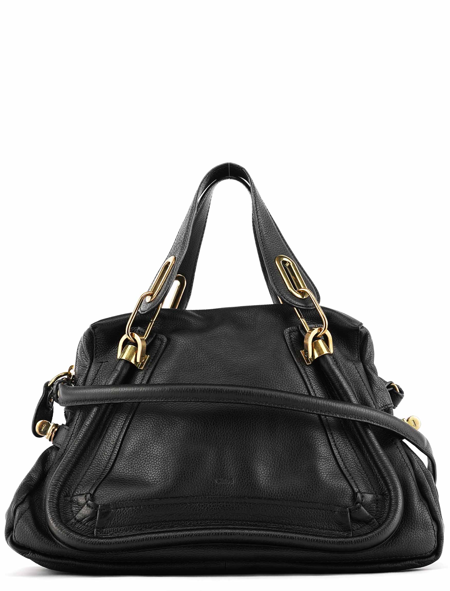 Black Leather Paraty 2-Way Bag