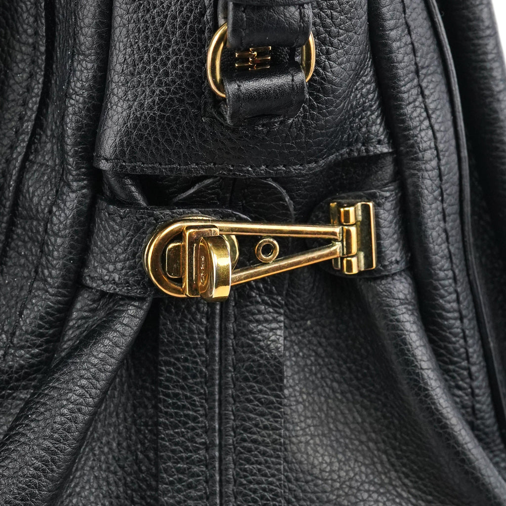 Black Leather Paraty 2-Way Bag