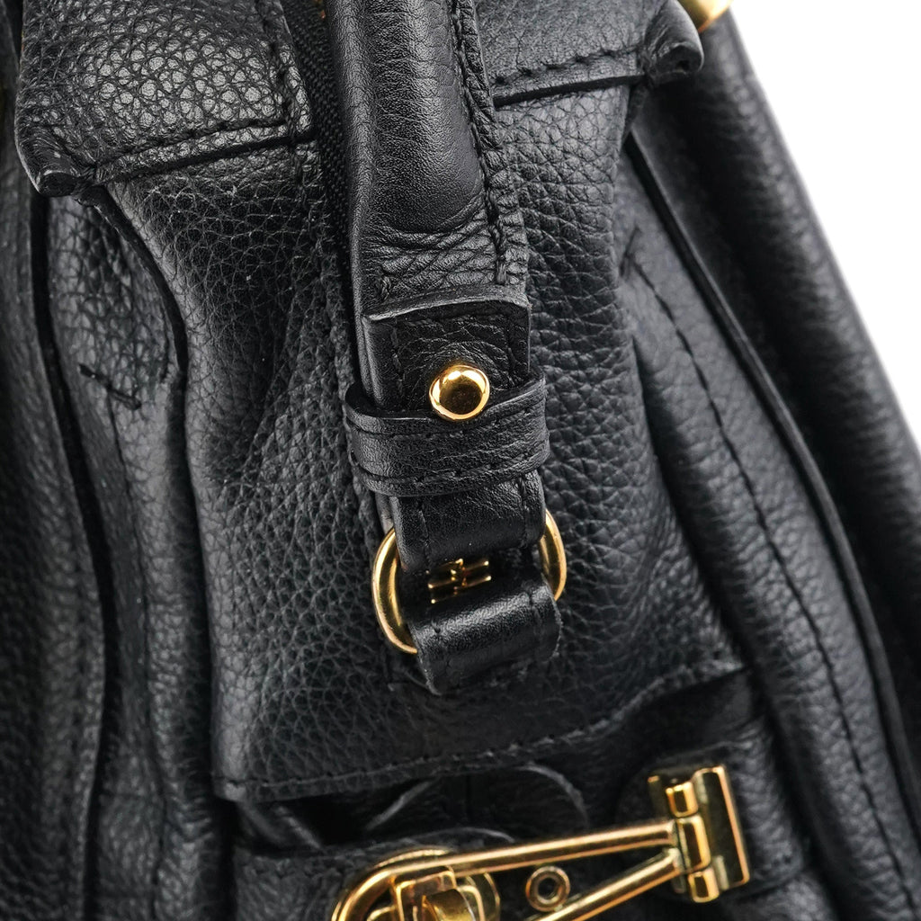Black Leather Paraty 2-Way Bag