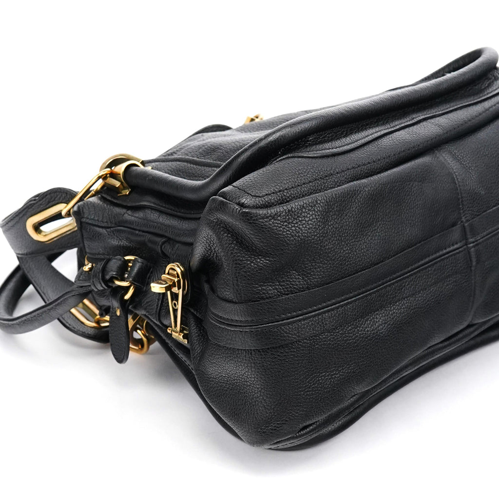 Black Leather Paraty 2-Way Bag