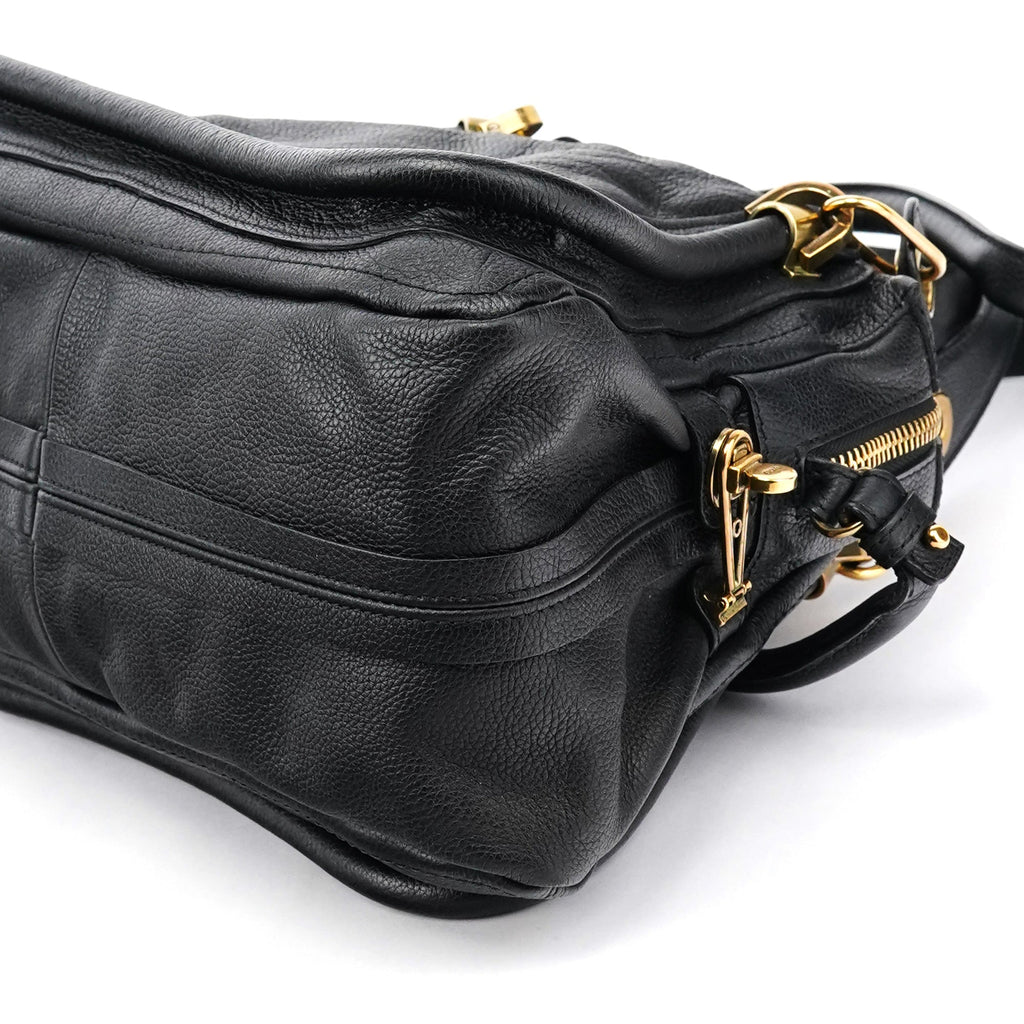 Black Leather Paraty 2-Way Bag