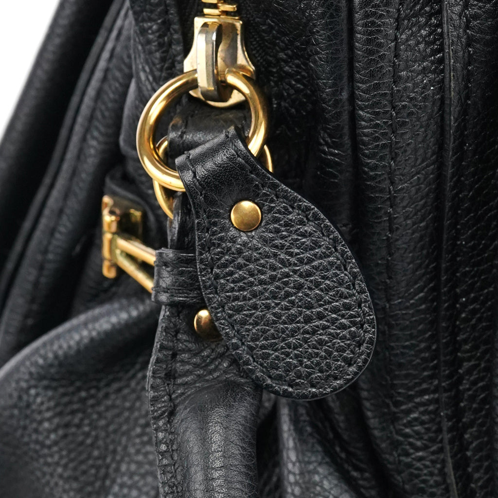 Black Leather Paraty 2-Way Bag