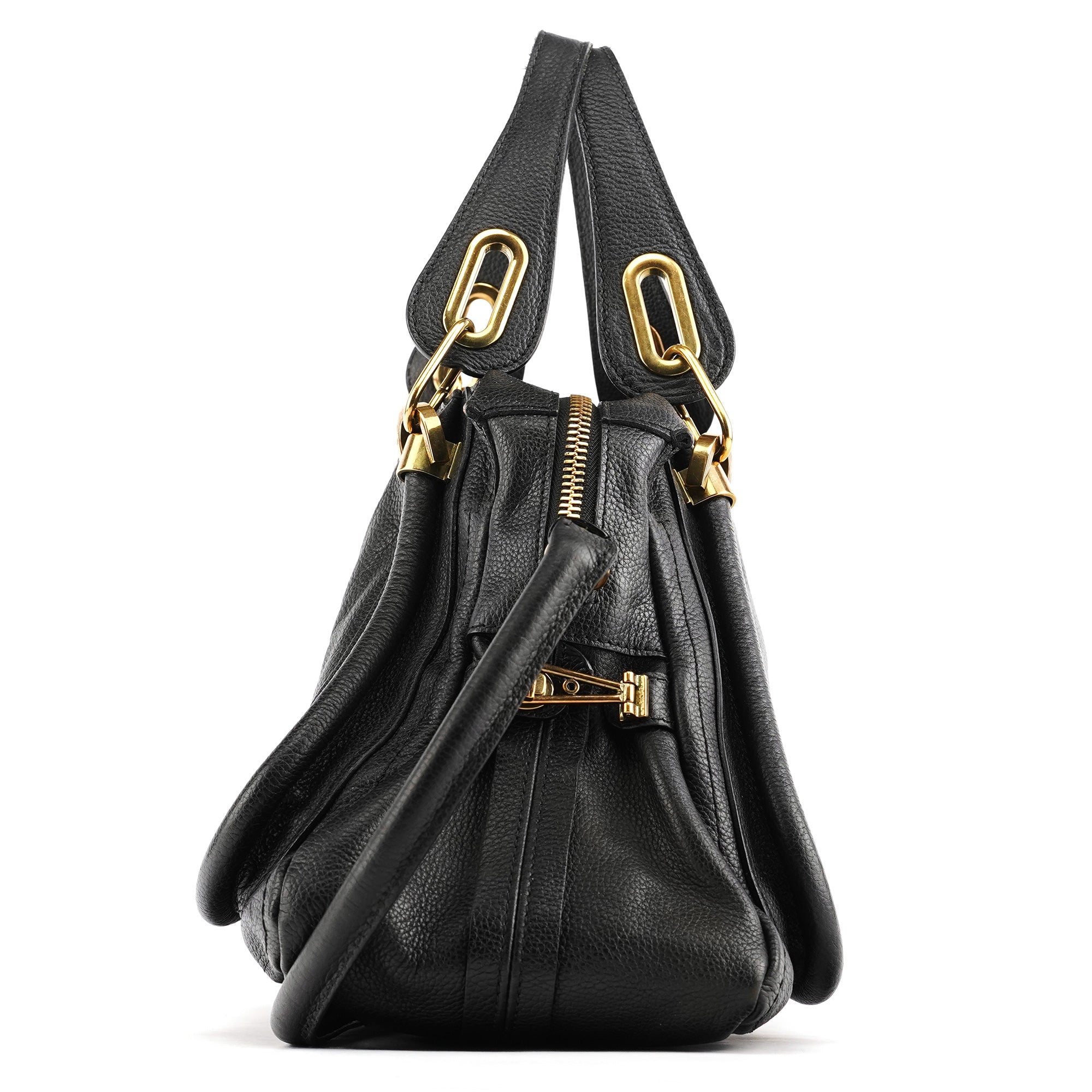 Black Leather Paraty 2-Way Bag