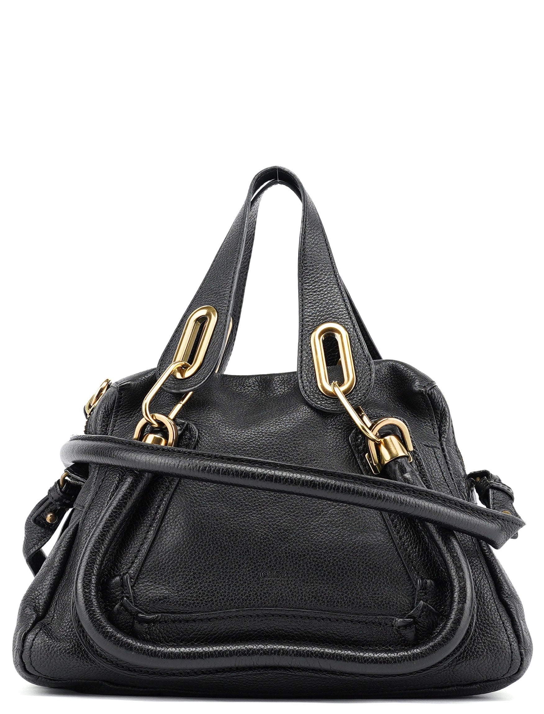 Black Leather Paraty 2-Way Shoulder Bag