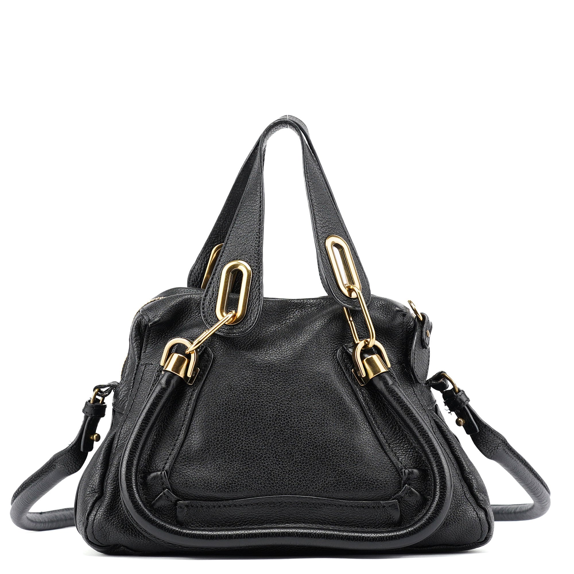 Black Leather Paraty 2-Way Shoulder Bag