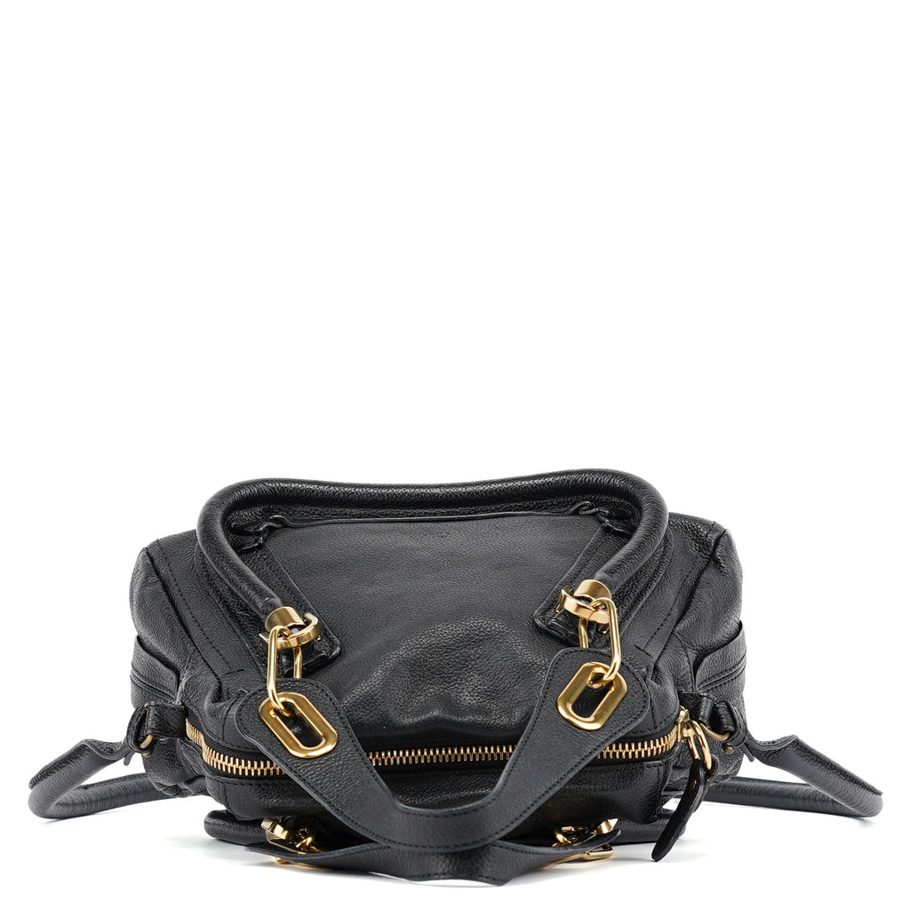 Black Leather Paraty 2-Way Shoulder Bag