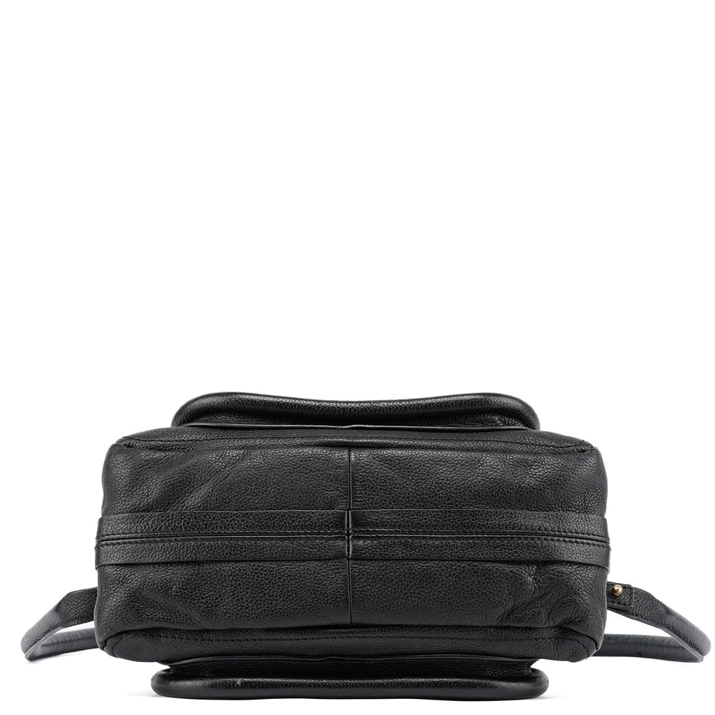 Black Leather Paraty 2-Way Shoulder Bag