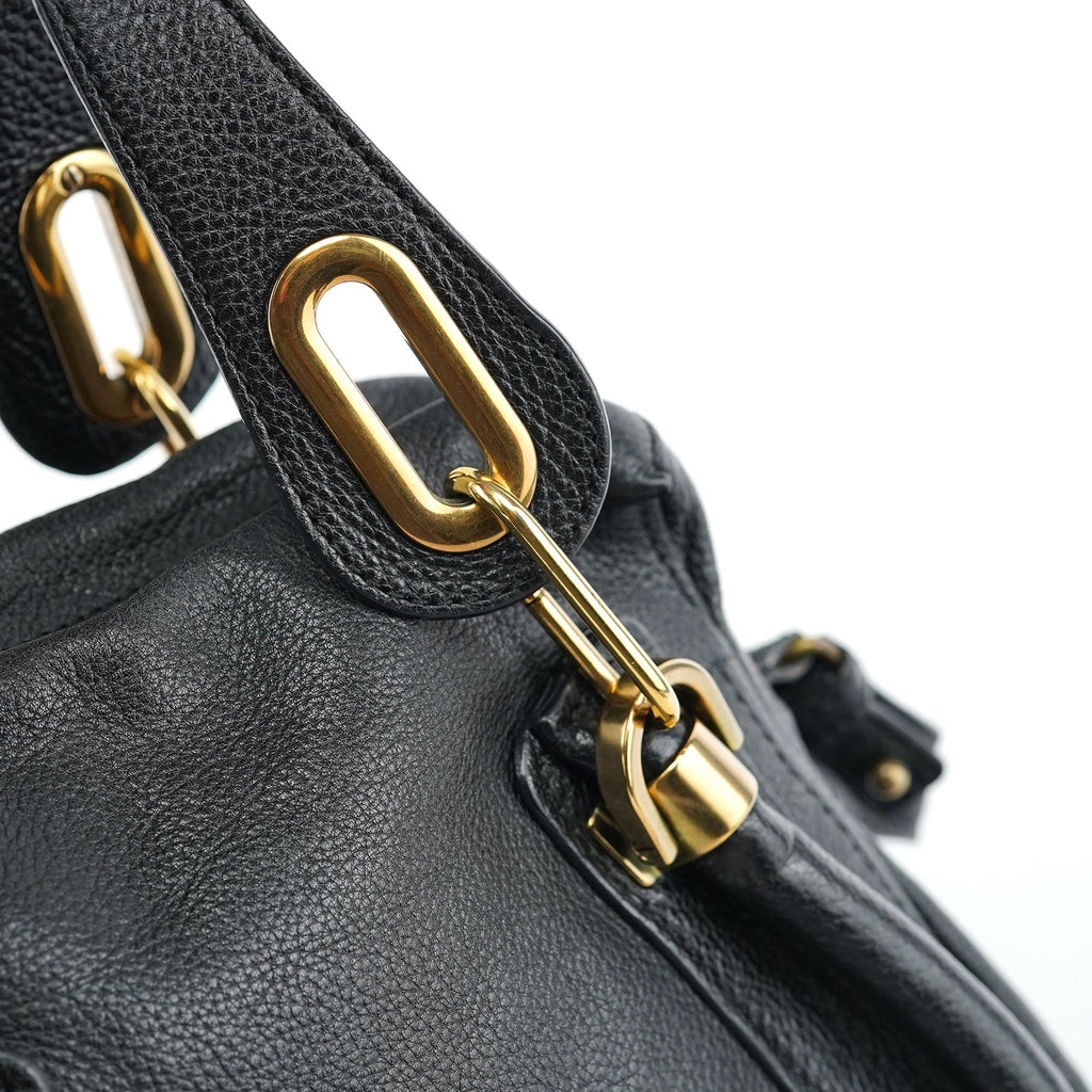 Black Leather Paraty 2-Way Shoulder Bag