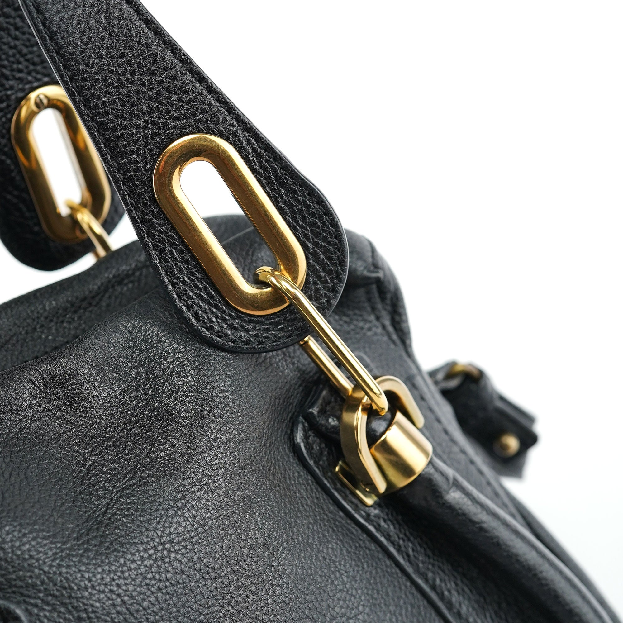 Black Leather Paraty 2-Way Shoulder Bag