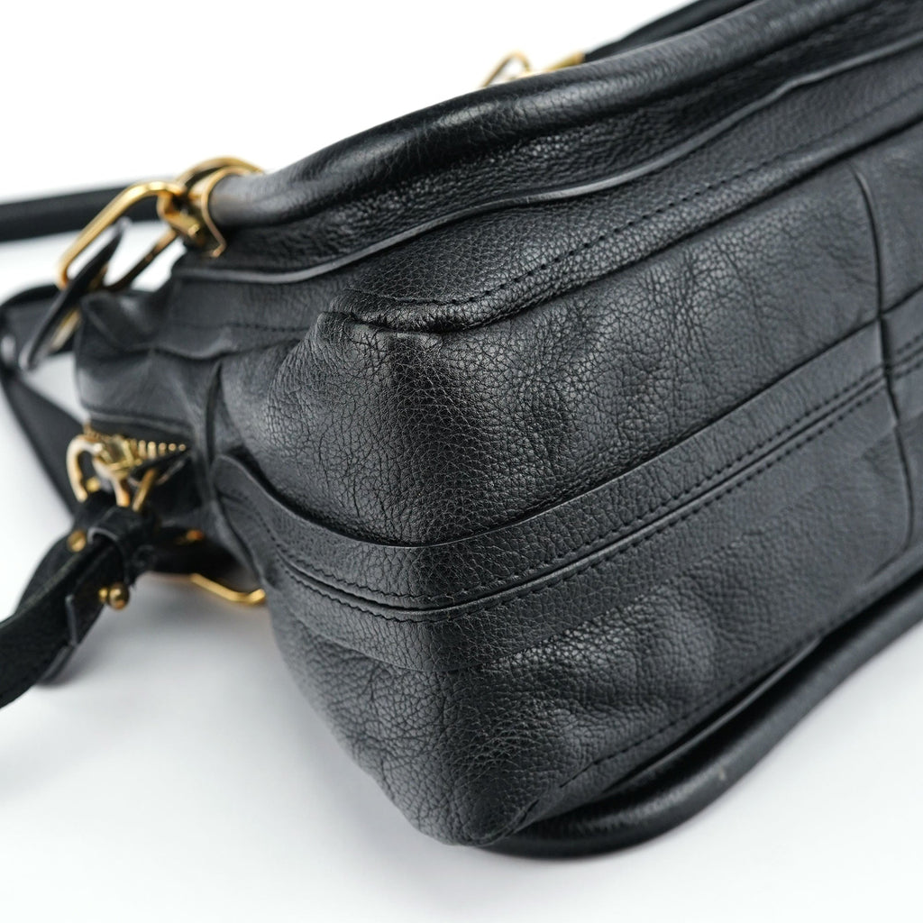 Black Leather Paraty 2-Way Shoulder Bag