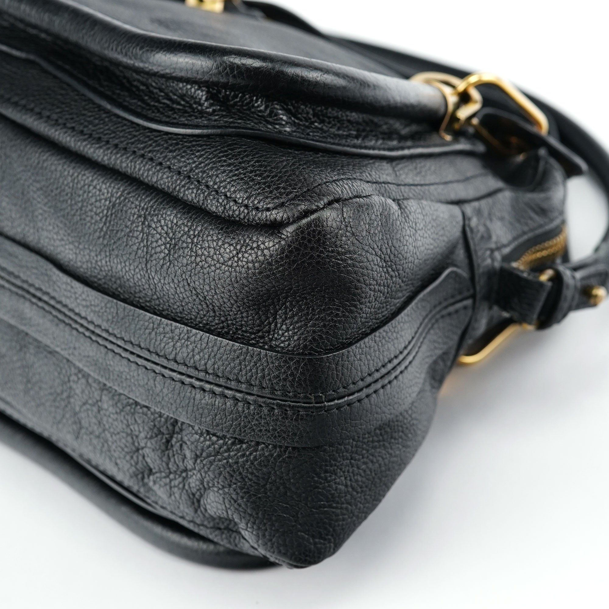 Black Leather Paraty 2-Way Shoulder Bag