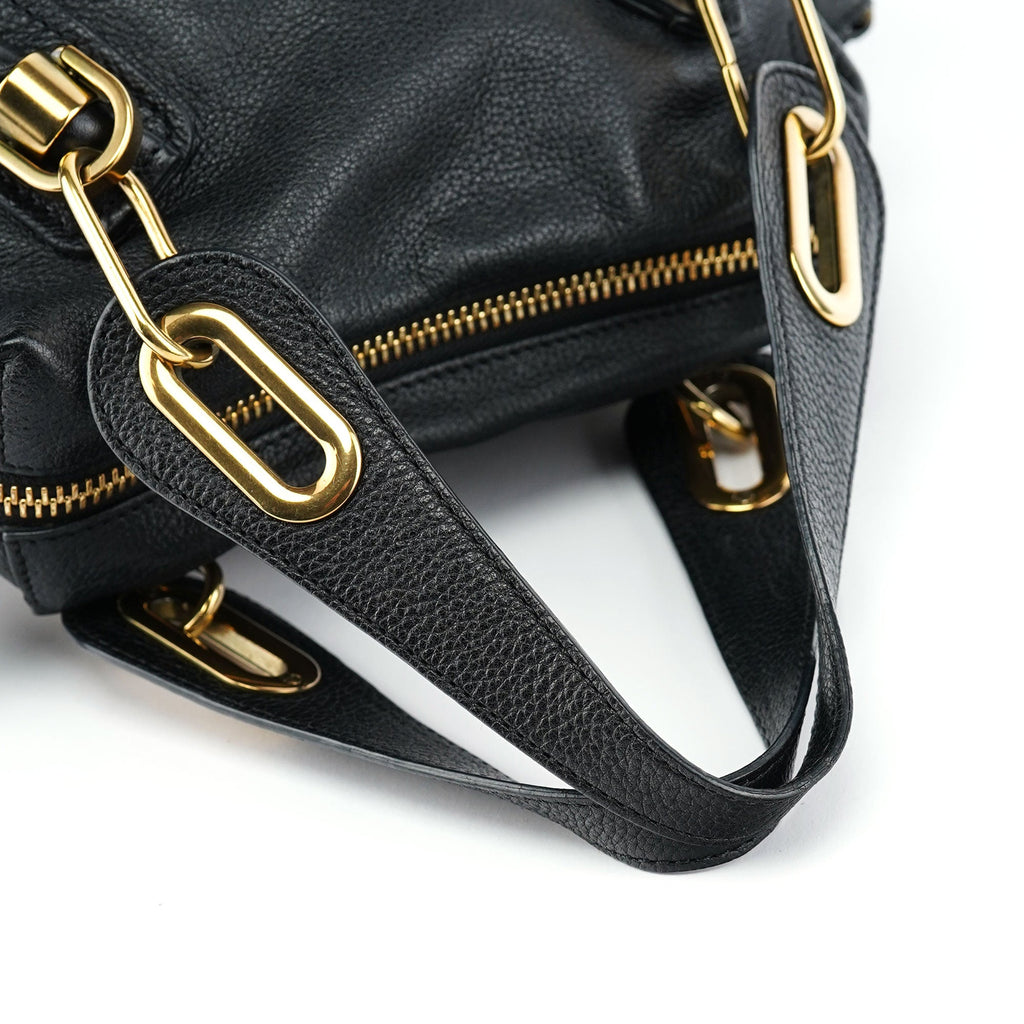 Black Leather Paraty 2-Way Shoulder Bag