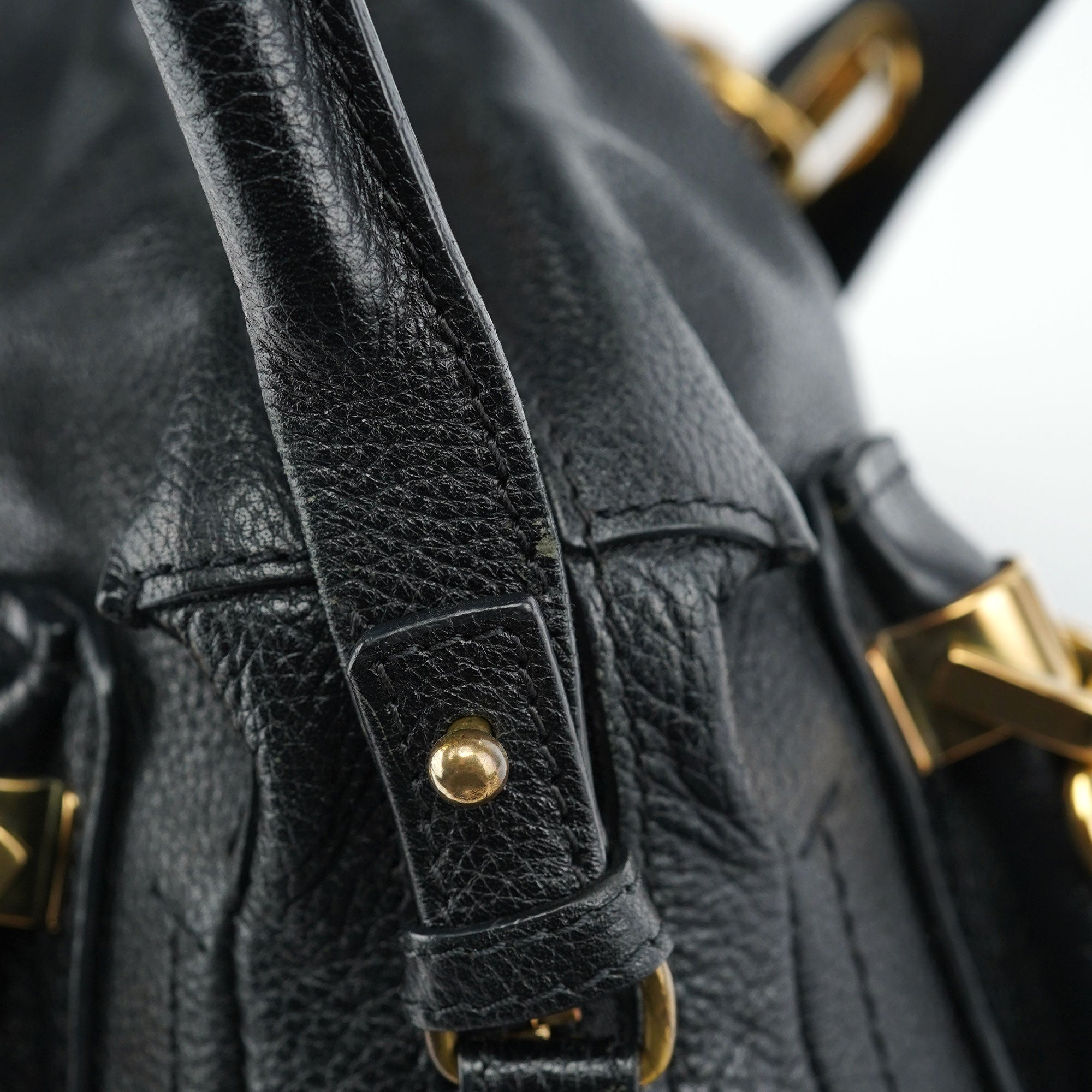 Black Leather Paraty 2-Way Shoulder Bag