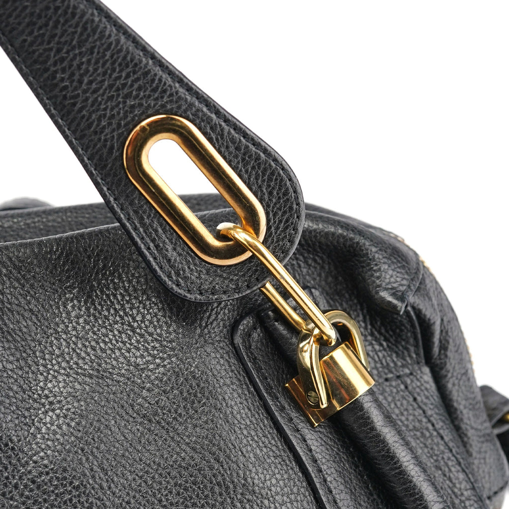 Black Leather Paraty 2-Way Shoulder Bag