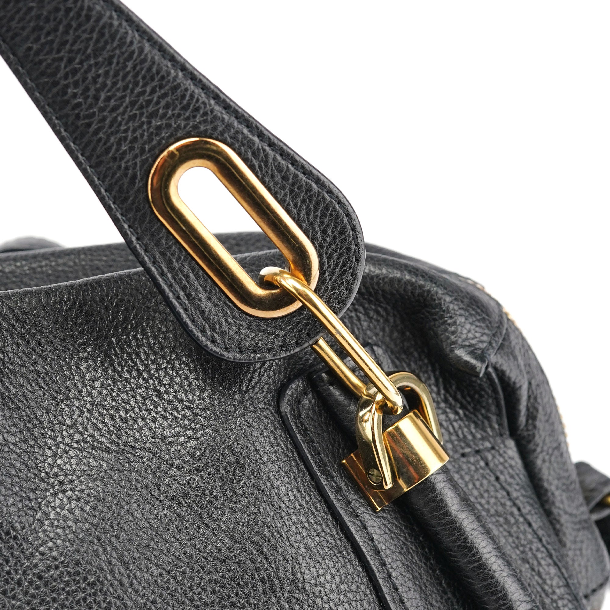 Black Leather Paraty 2-Way Shoulder Bag