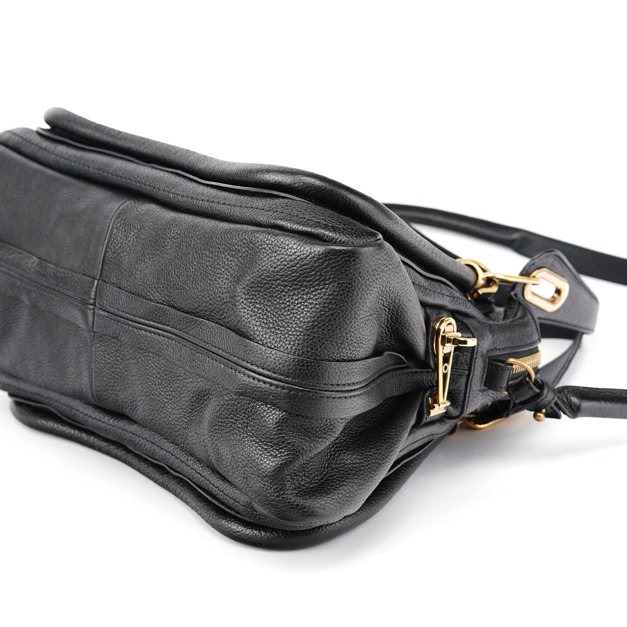 Black Leather Paraty 2-Way Shoulder Bag