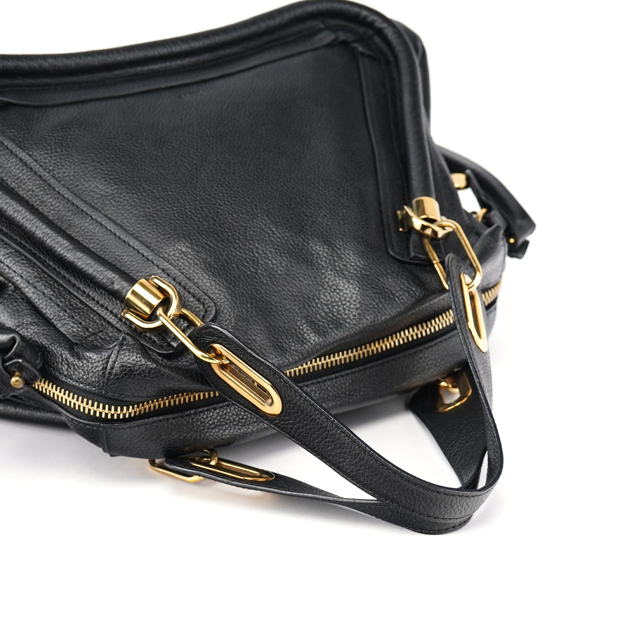 Black Leather Paraty 2-Way Shoulder Bag
