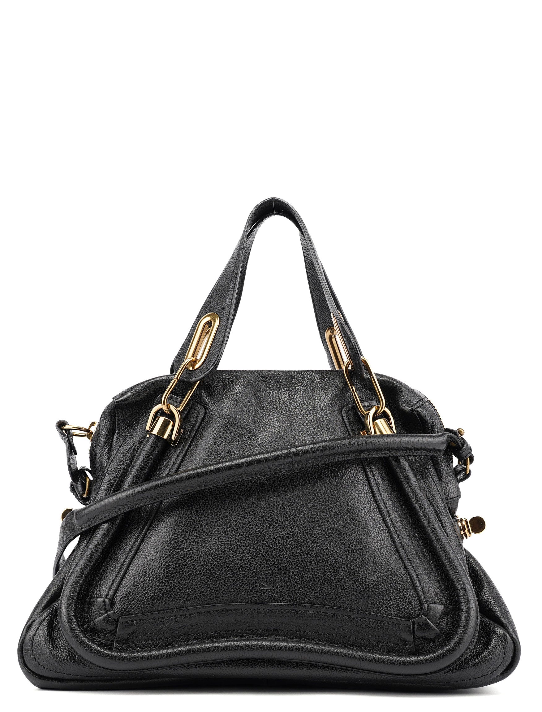 Black Leather Paraty 2-Way Shoulder Bag