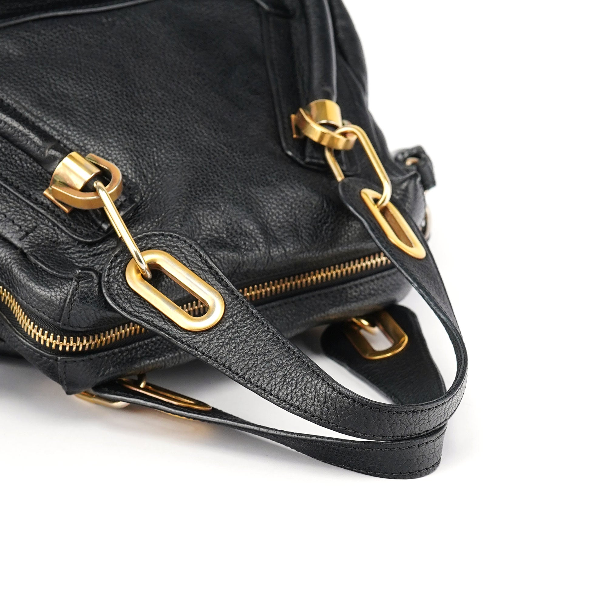 Black Leather Paraty 2-Way Shoulder Bag