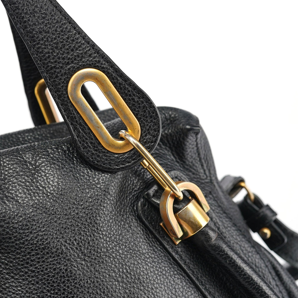 Black Leather Paraty 2-Way Shoulder Bag
