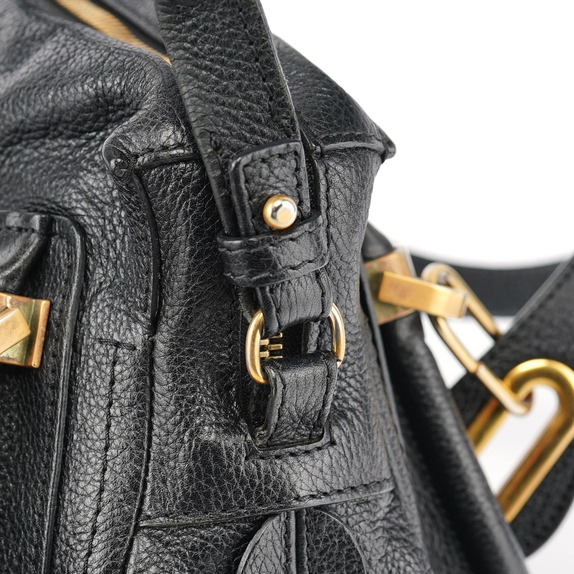 Black Leather Paraty 2-Way Shoulder Bag