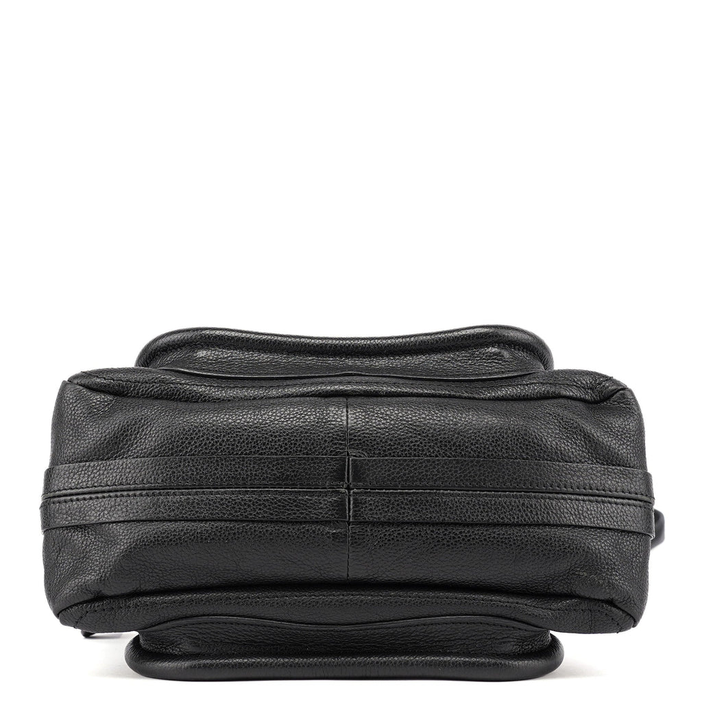 Black Leather Paraty 2-Way Shoulder Bag