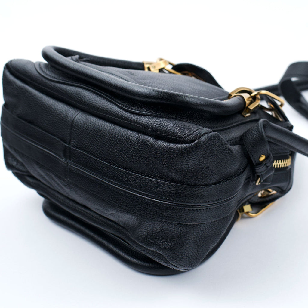 Black Leather Paraty 2-Way Shoulder Bag