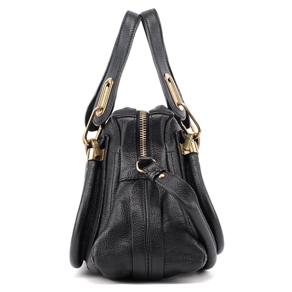 Black Leather Paraty 2-Way Shoulder Bag