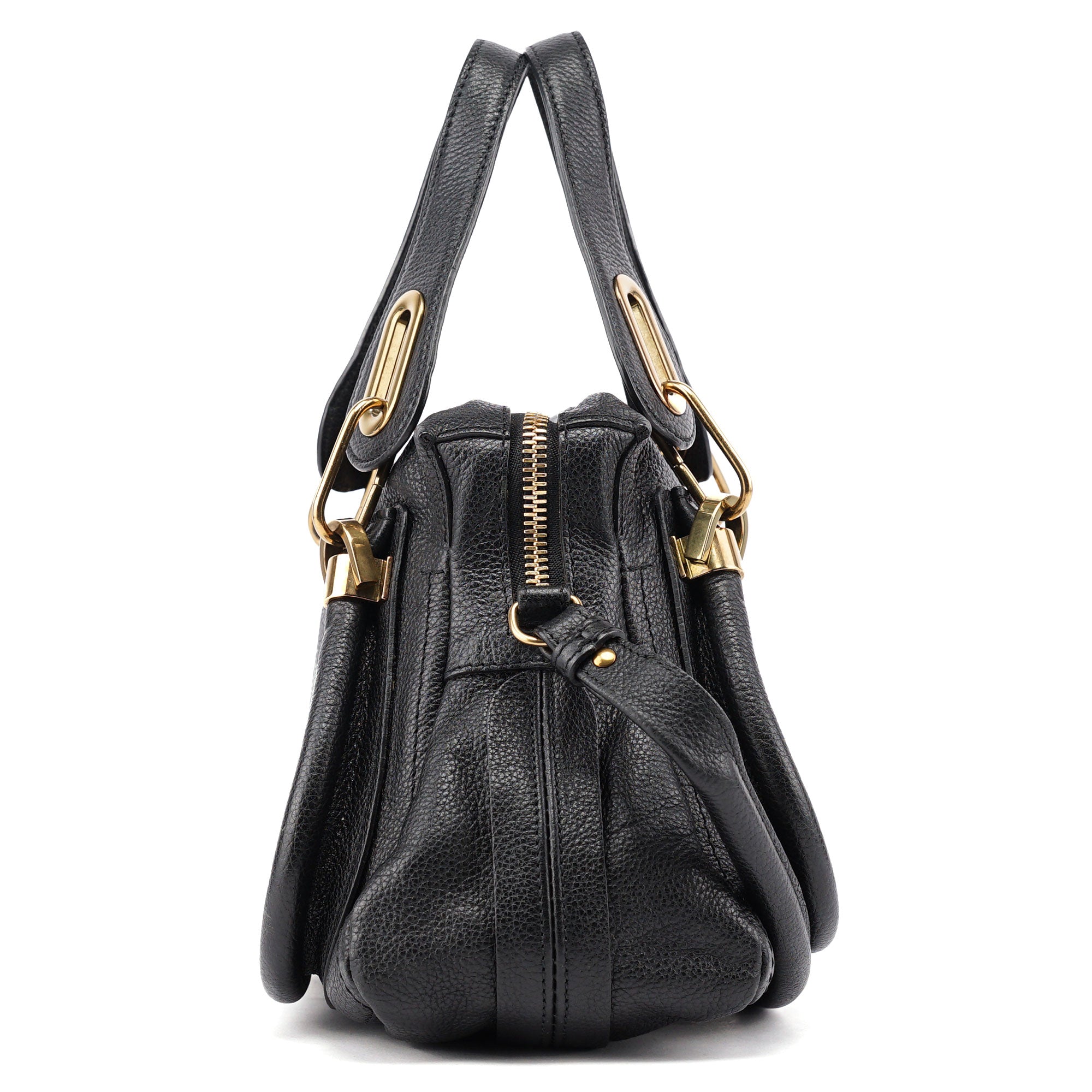 Black Leather Paraty 2-Way Shoulder Bag
